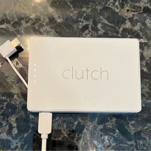 Clutch White Portable Charger-Lightening